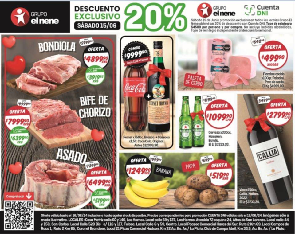 Atención: ofertas de El Nene este fin de semana + 20% de descuento con Cuenta DNI