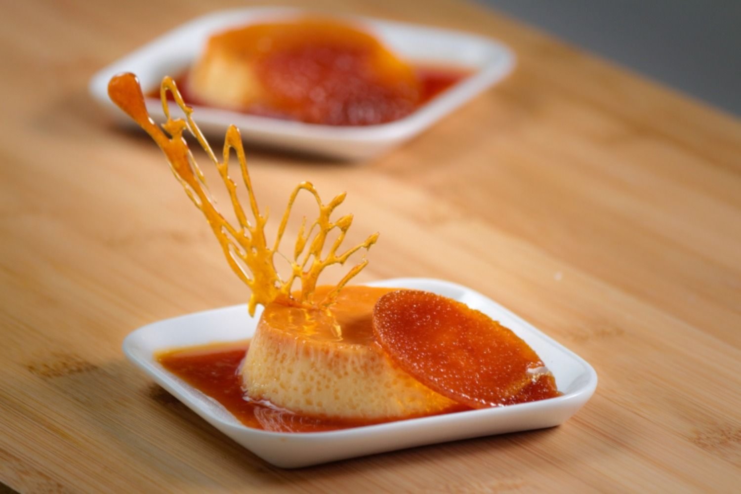 Flan de naranja y caramelo