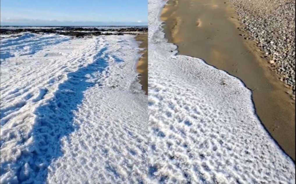 Impresionantes imágenes: en Tierra del Fuego, el mar se congeló