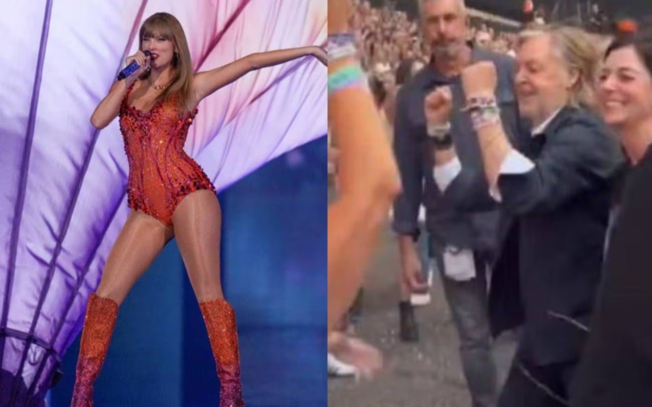 Paul McCartney fue al concierto de Taylor Swift en Londres: bailó e intercambió pulseras