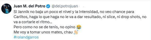 El desafortunado mensaje de Del Potro que sacudió las redes sociales