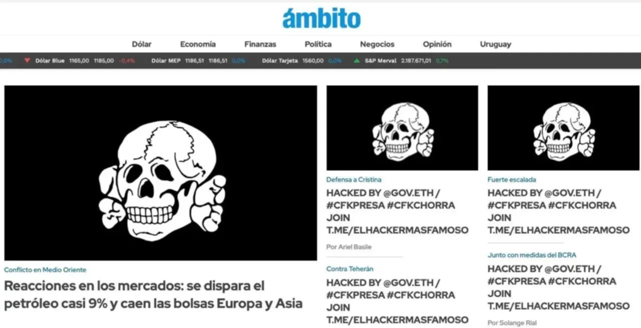 Hackearon la web de un diario porteño: "CFKPRESA"