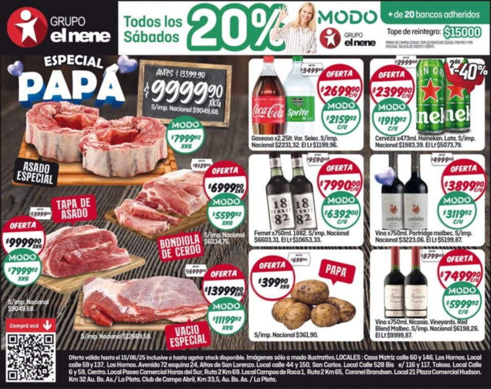 Las ofertas en El Nene tienen 20% de reintegro con Modo