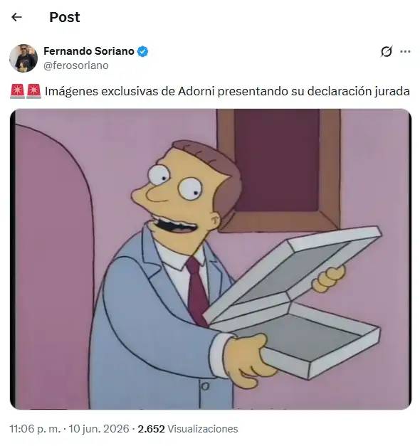Ola de memes por la declaración jurada de Adorni- Ola de memes por la declaración jurada de Adorni