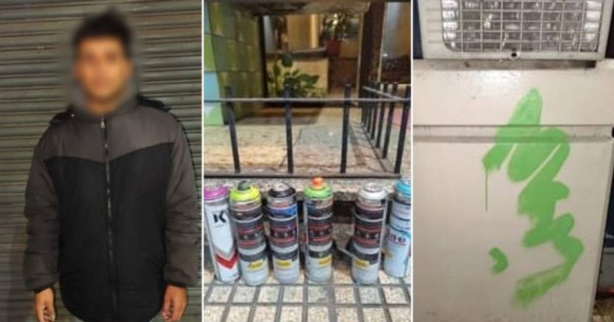 Un joven platense fue detenido tras vandalizar con aerosoles el frente de la AMIA | El Dia