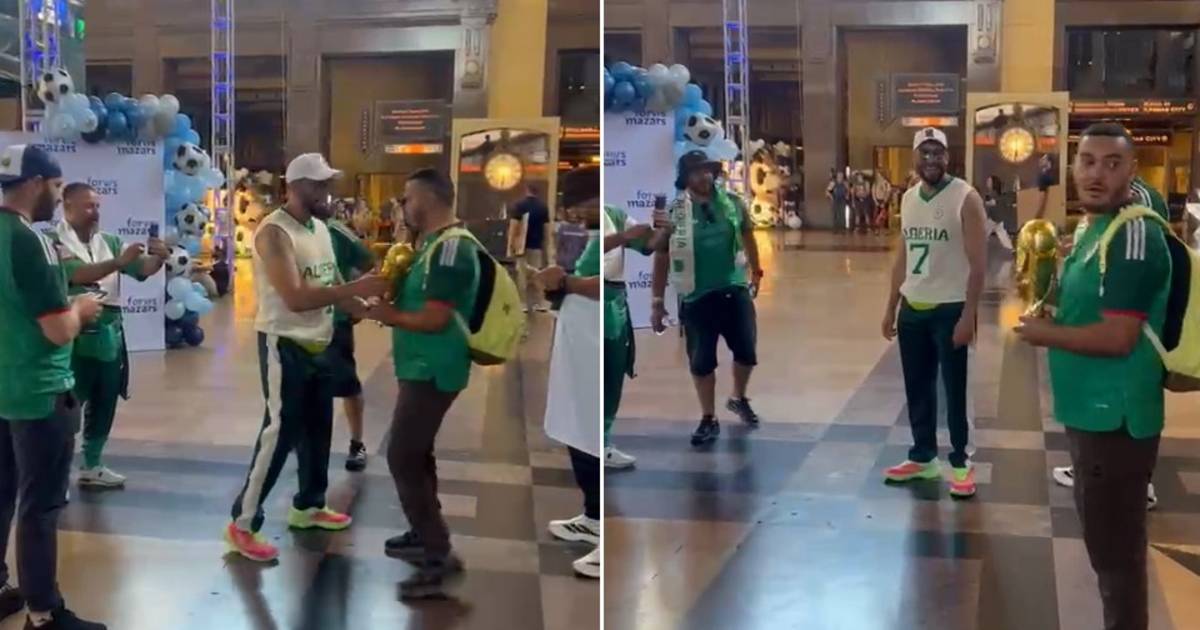EL DIA en Kansas | Con banderas y bocinas, hinchas argelinos se congregaron para un colorido banderazo | El Dia