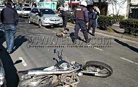 Accidente en 13 entre 36 y 37, un motociclista herido