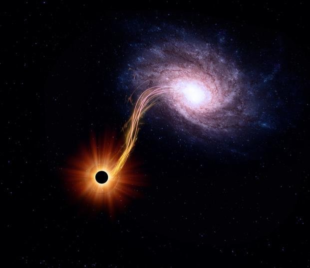Resultado de imagen de Un agujero negro engulle a una estrella vecina