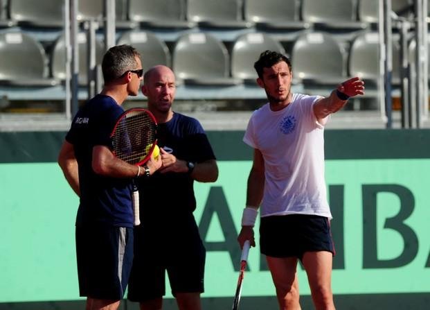 Del Potro se entrenó aparte del equipo de Copa Davis