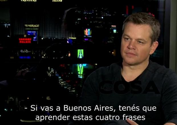 VIDEO: Matt Damon se animó a hablar en "argentino"