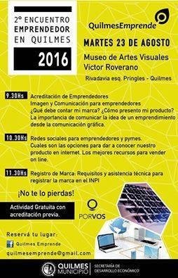Continúa la inscripción al Segundo Encuentro "Quilmes Emprende”