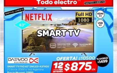 Carrefour: hasta el lunes 10 super promociones en todo electro
