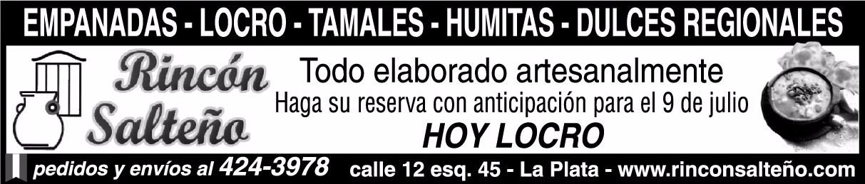 Este 9 de julio, para comer bien elegí Rincón Salteño