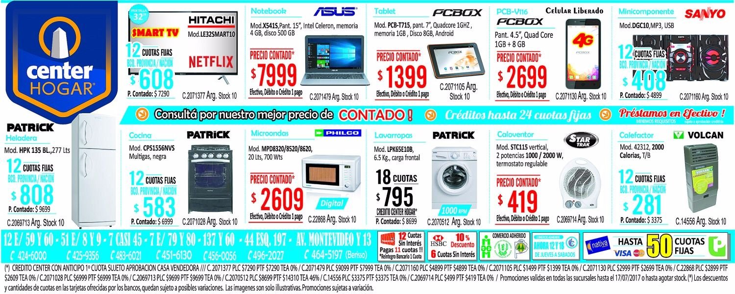 Equipá tu hogar con Center Hogar