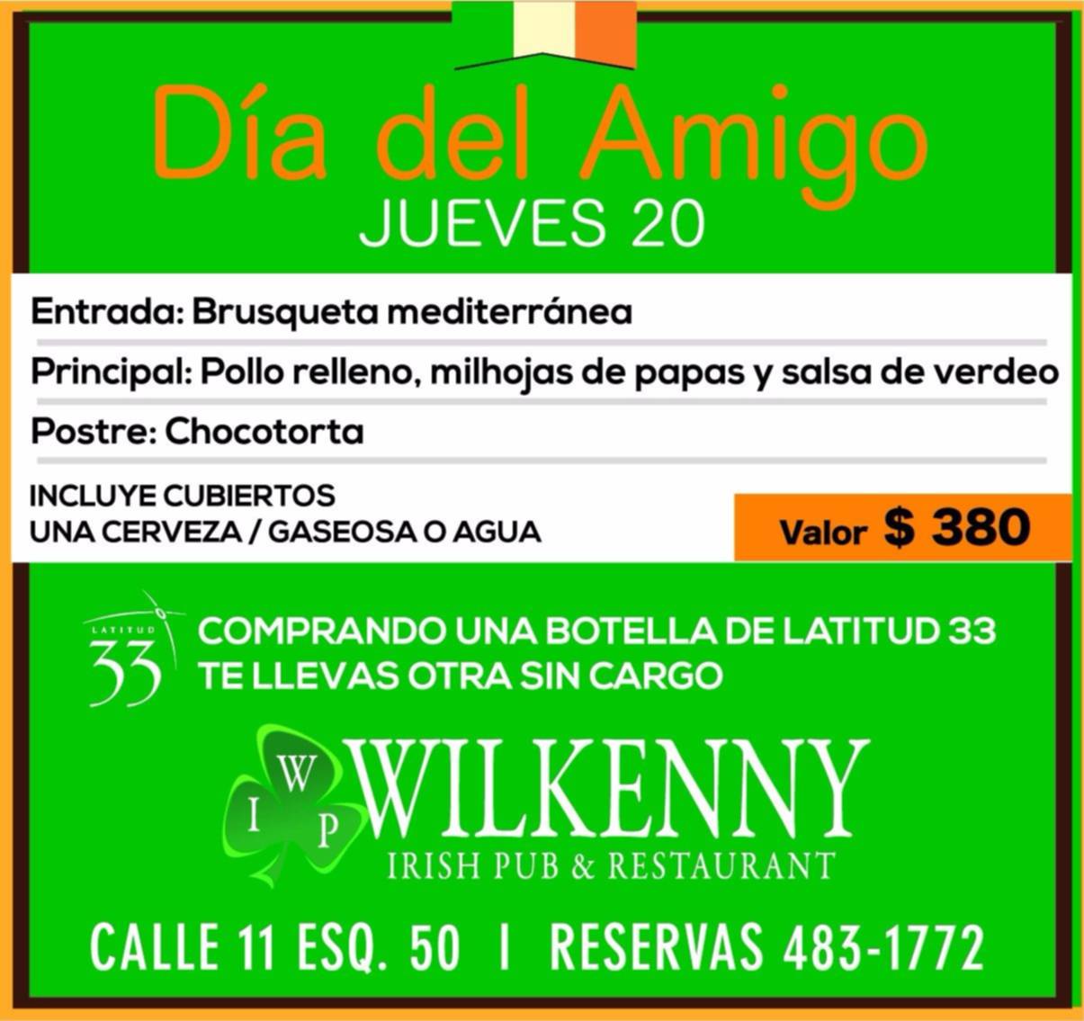 Visitá Wilkenny con tus amigos este jueves