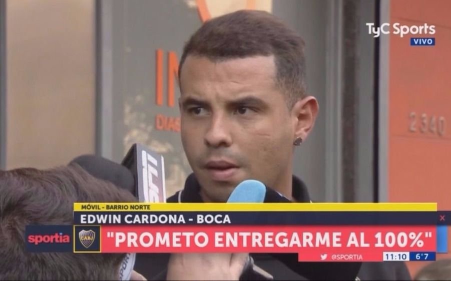Boca: Entrenó Espinoza y se suma Cardona: "voy a entregarme al ciento por ciento"