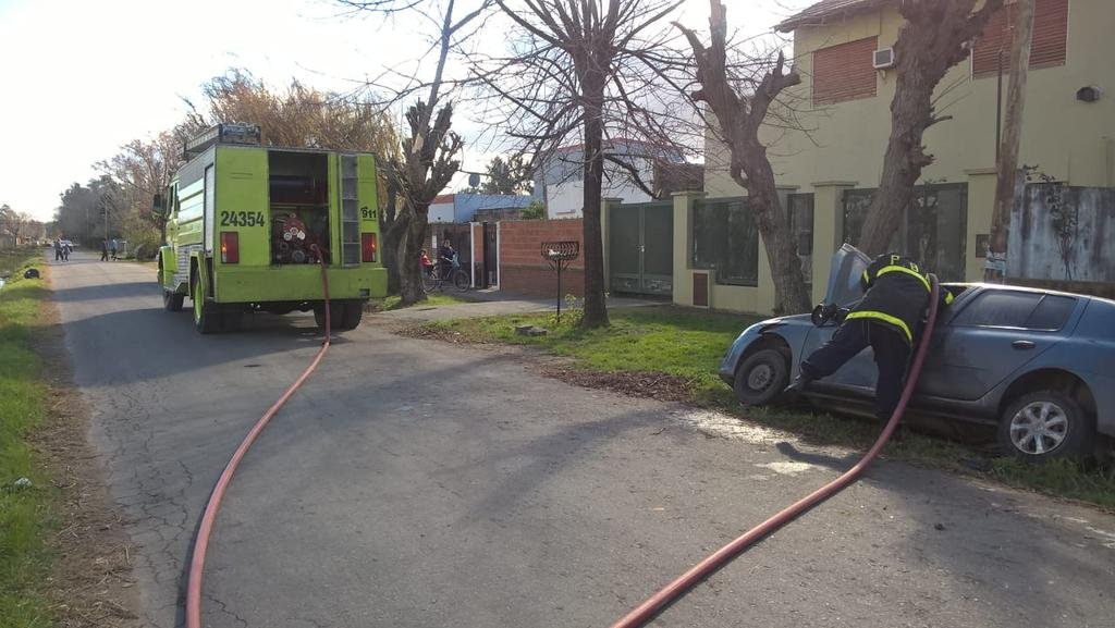 Choque y fuego en Las Quintas