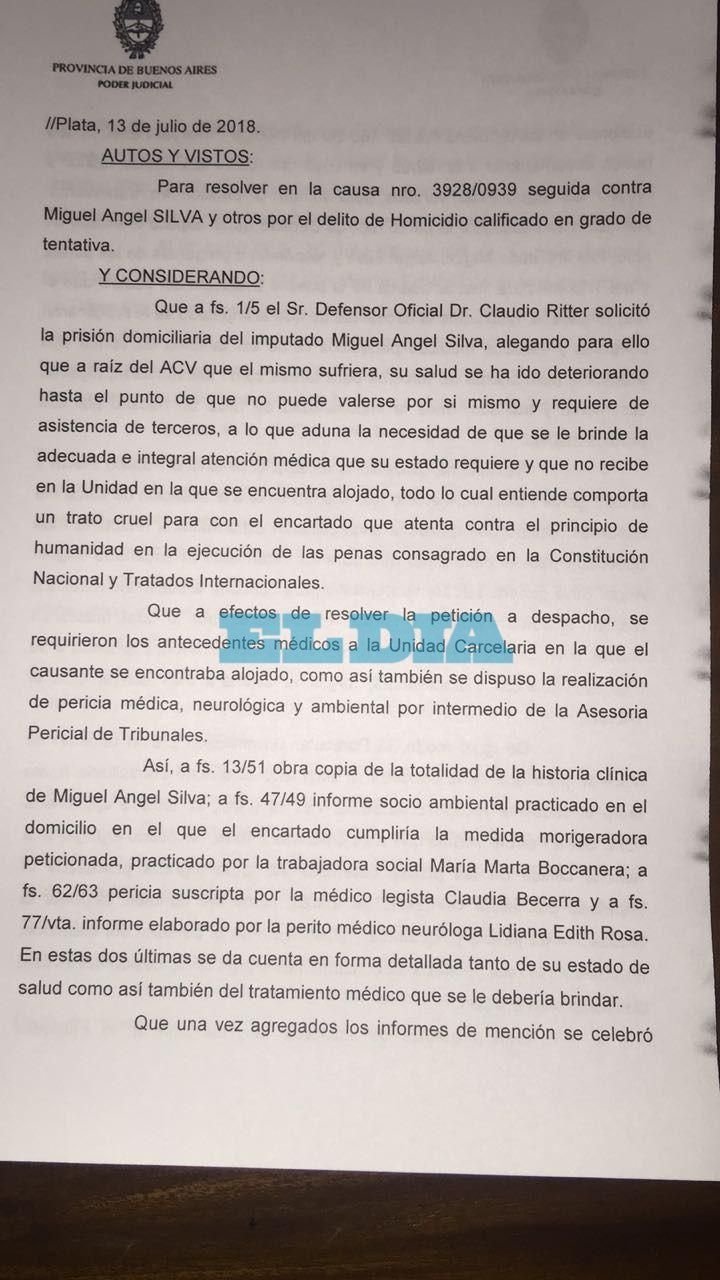 A "Pimienta" Silva, el marcador de Carolina Píparo, lo dejaron ir a su casa