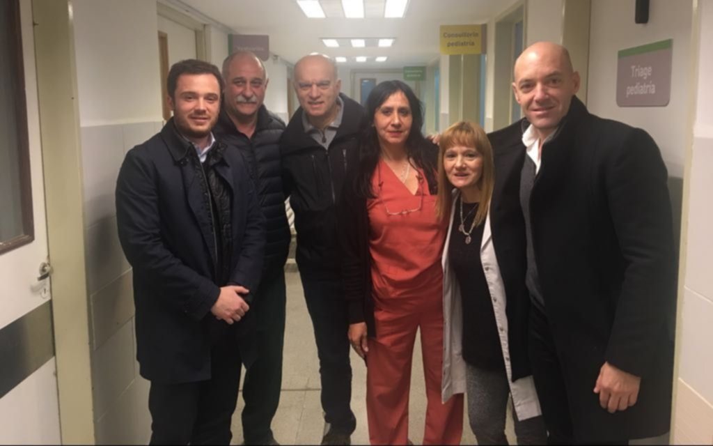 Grindetti y Scarsi recorrieron el avance de obras en el Hospital Narciso López