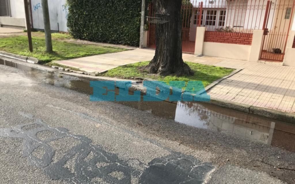 Abundante pérdida de agua en Tolosa por un caño roto