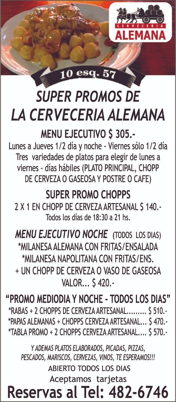 Disfrutá de un variado y completo menú ejecutivo todos los días
