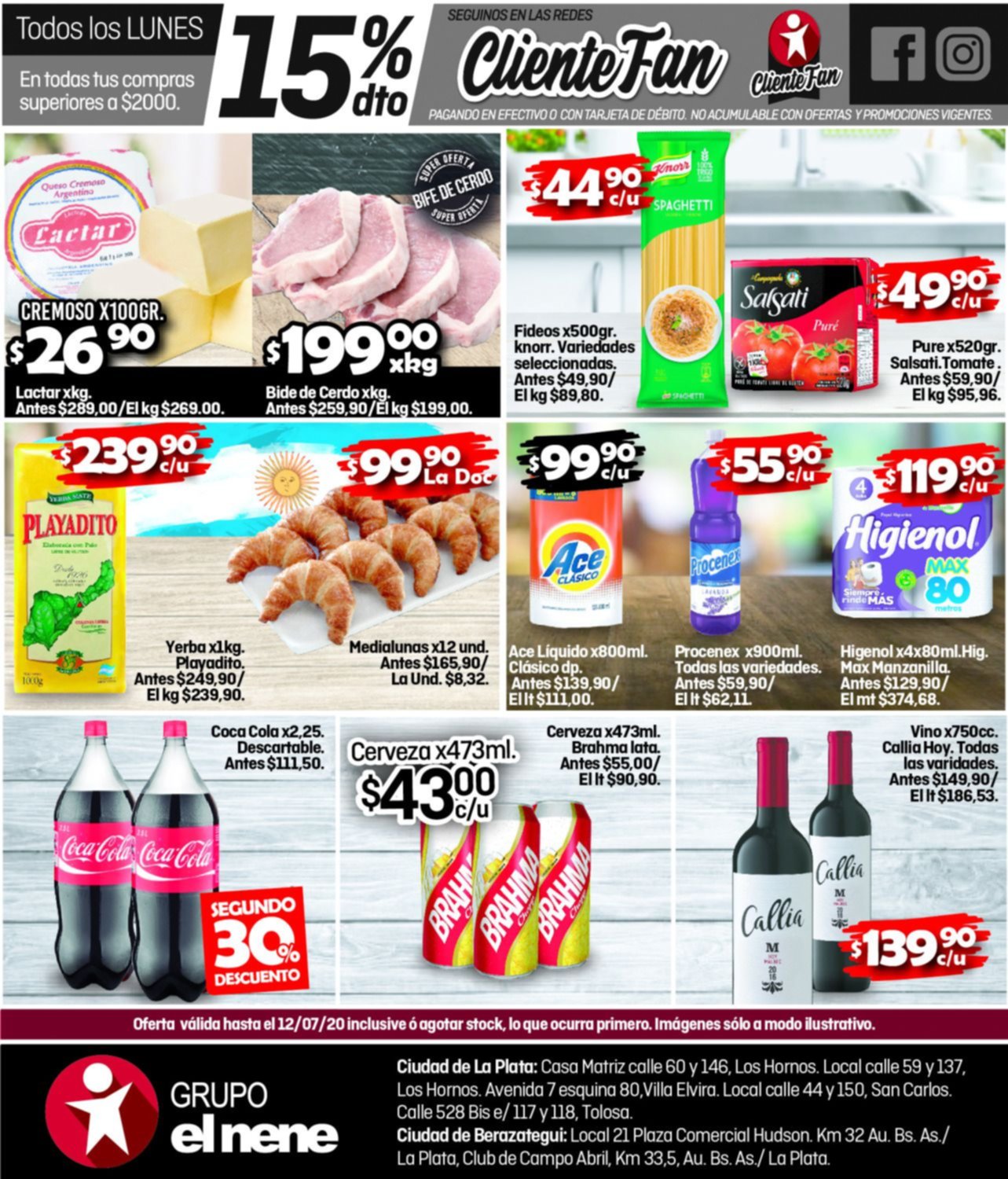 El lunes 15% de descuento en tus compras superiores a $2000