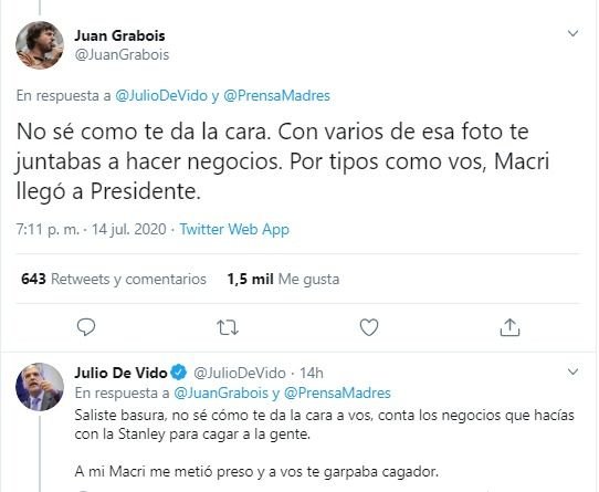 Fuerte cruce por Twitter entre De Vido y Grabois - Política y Economía
