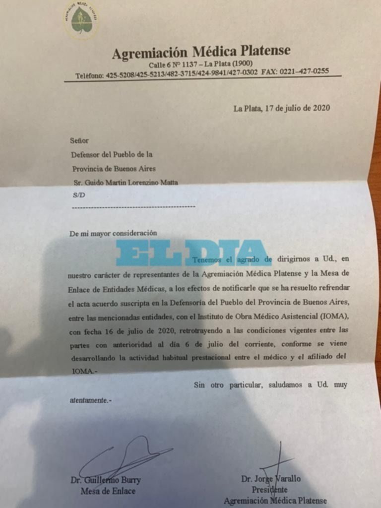 Confirmado: desde esta tarde los médicos vuelven a atender por IOMA