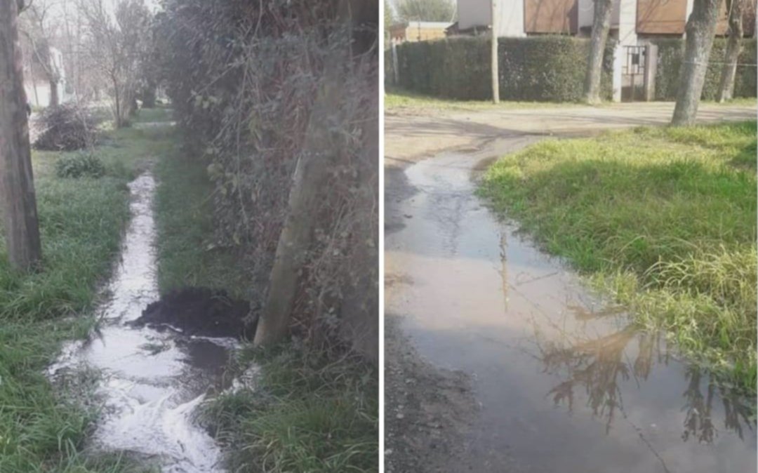 Un caño roto inunda toda una cuadra en Arturo Seguí