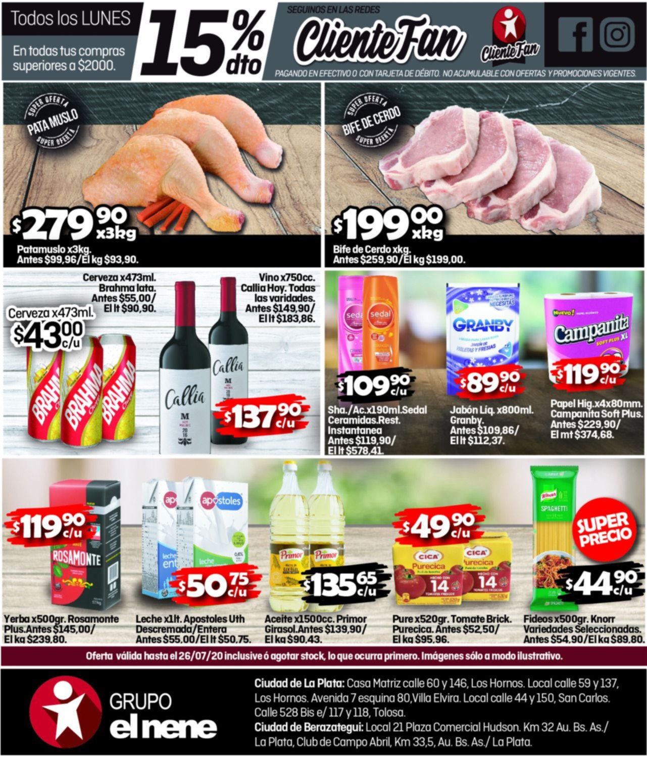El lunes 15% de descuento en tus compras superiores a $2000