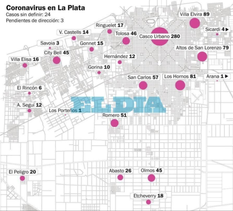 El mapa del coronavirus en La Plata: dónde están los casos activos