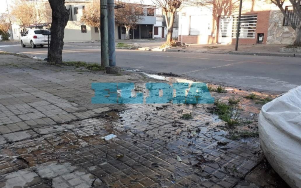Una pérdida de agua genera trastornos en toda una cuadra 