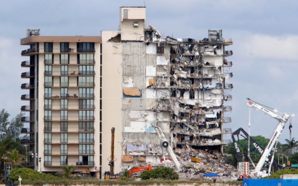 Inminente demolición controlada de lo que queda del edificio de la tragedia en Miami