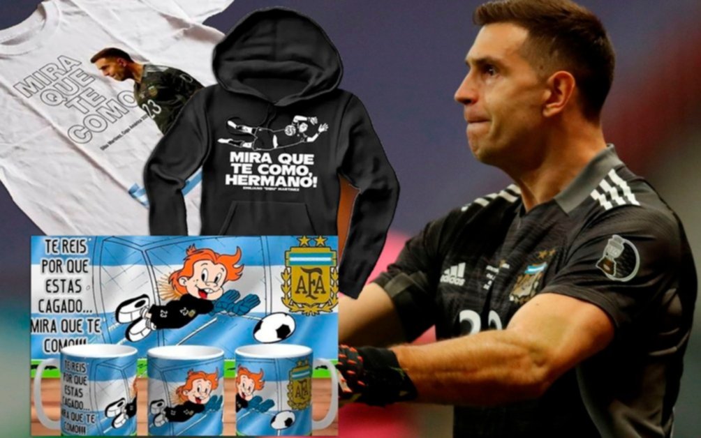 Mirá que te como": se venden calcos, muñecos y ropa con la frase de Dibu