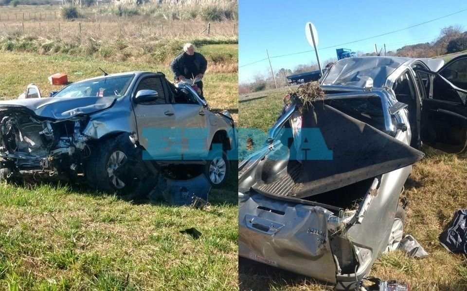 Volcó una Hilux en la Ruta 2: sus ocupantes son platenses