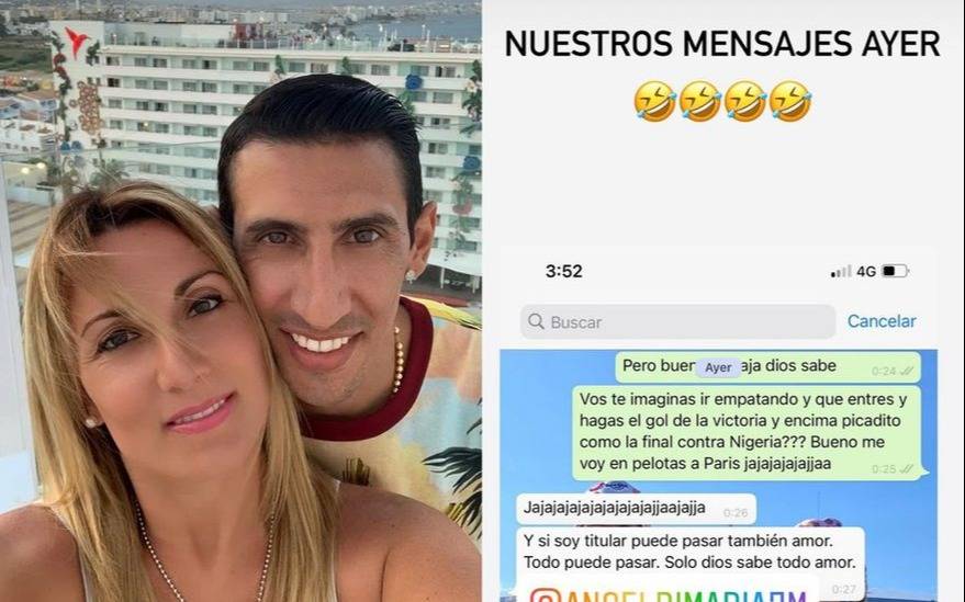 El vaticinio de la esposa de Di María: "¿Te imaginás el gol de la victoria, y encima picadito como a Nigeria?