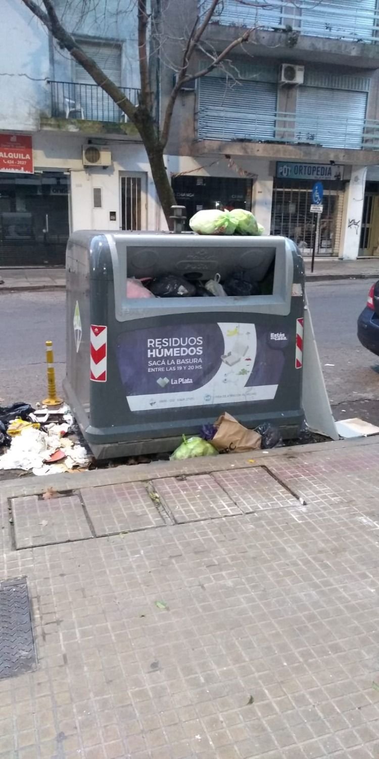 Contenedores desbordados de basura en pleno centro de la Ciudad
