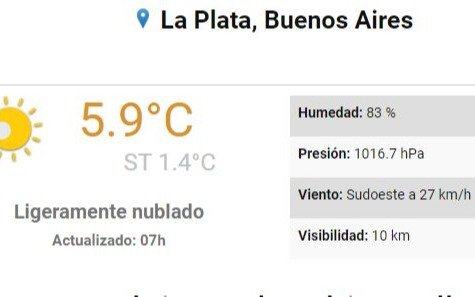 Domingo frío y con fuertes ráfagas de viento en La Plata: rige alerta amarillo
