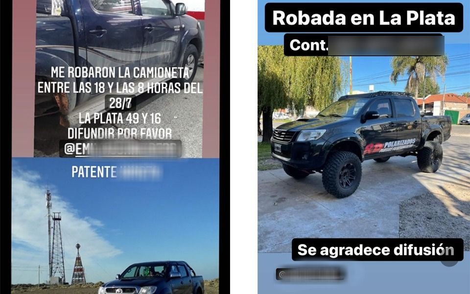 Las Hilux, las preferidas de los robacoches: levantaron dos más en La Plata y en pocas cuadras