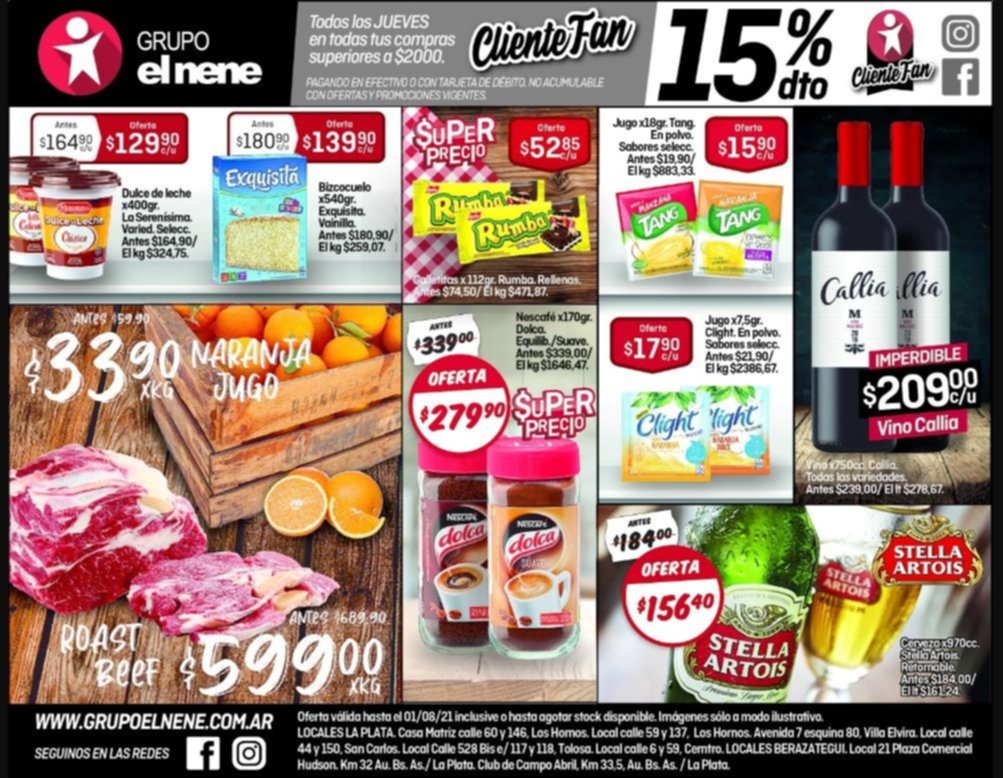 Aprovechá los jueves de "Cliente Fan" con 15% de descuento