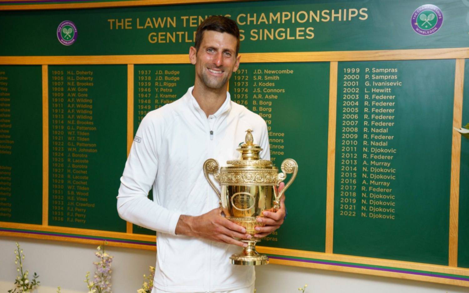 Djokovic, campeón de Wimbledon: venció a Kyrgios y alcanzó su 21° trofeo de Grand Slam