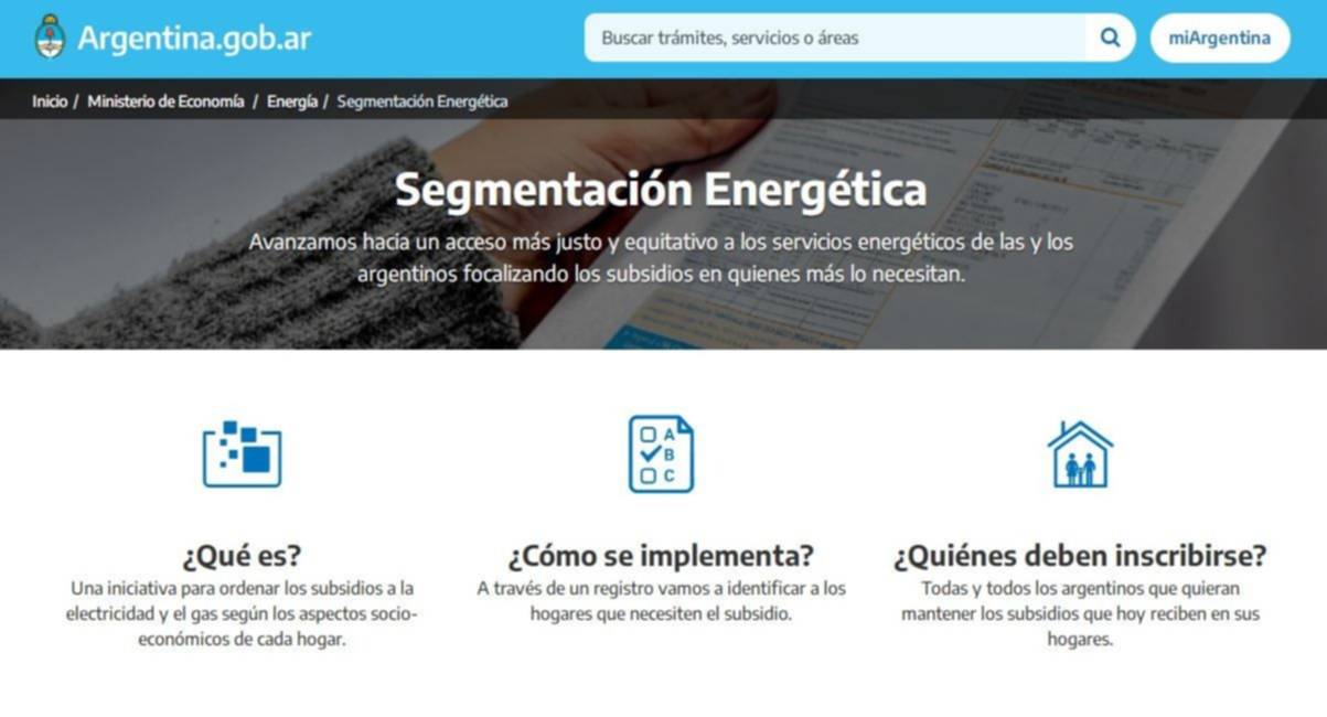 Segmentación de tarifas: se podrá volver a pedir el subsidio en caso que le fuera rechazado