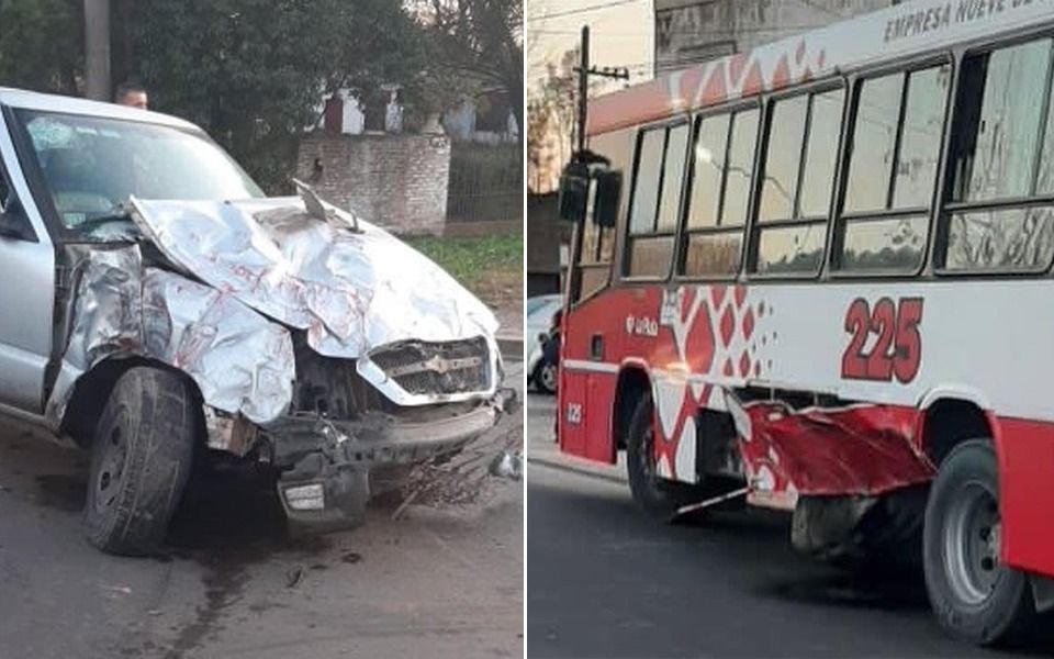 Borracho al volante de una pickup en La Plata chocó contra un micro