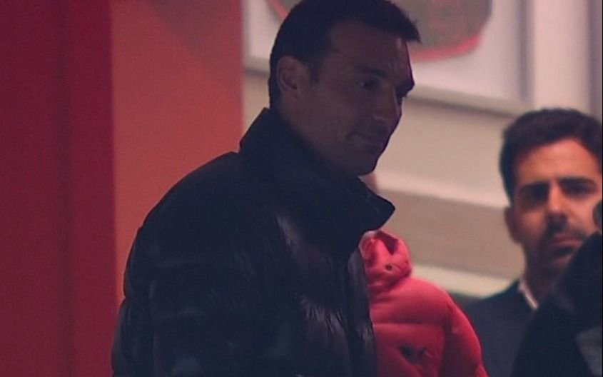 Lionel Scaloni, el espectador de lujo en el partido del Lobo