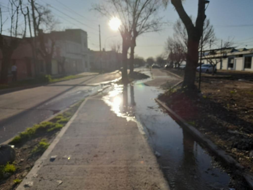 En Tolosa se generó una laguna sobre una bicisenda