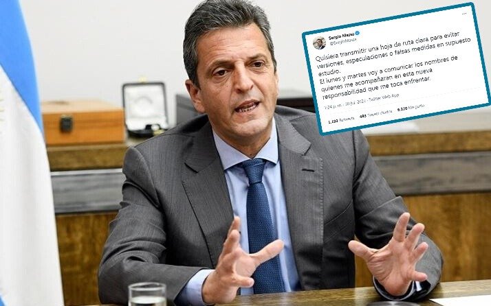 Massa explicó en un tuit su "hoja de ruta" para "no generar falsas expectativas"