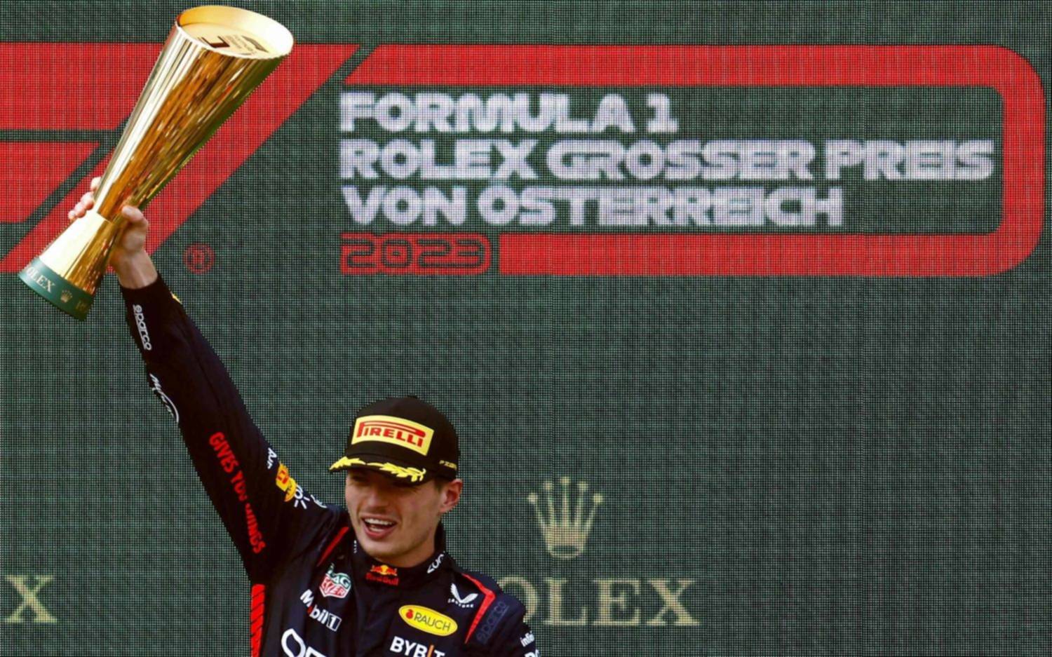 Fórmula 1: quinta victoria al hilo de Verstappen en el Gran Premio de Austria