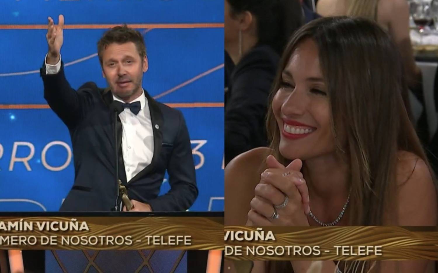Martín Fierro: el romántico discurso de Benjamín Vicuña y la reacción de Pampita que se viralizó