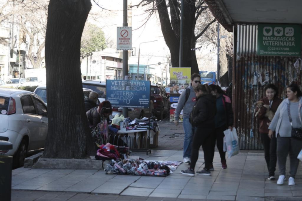 Una burla: vendedores ambulantes de La Plata frente a carteles que prohíben estos puestos