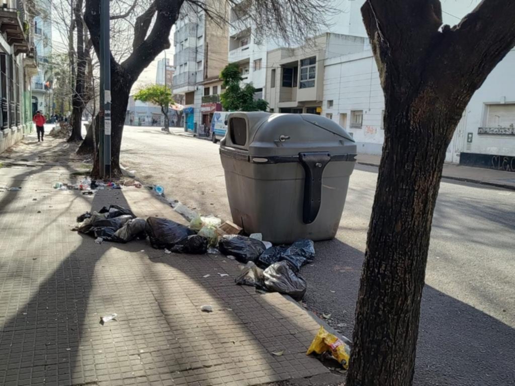 Contenedores desbordados en distintos puntos del centro de la Ciudad